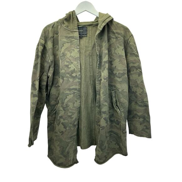 Zara Sweaters - Zara Open Cardigan Hoodie Camouflage Women’s Size Medium